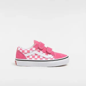 Kids Old Skool Hook and Loop Checkerboard Shoes (4-8 Years)